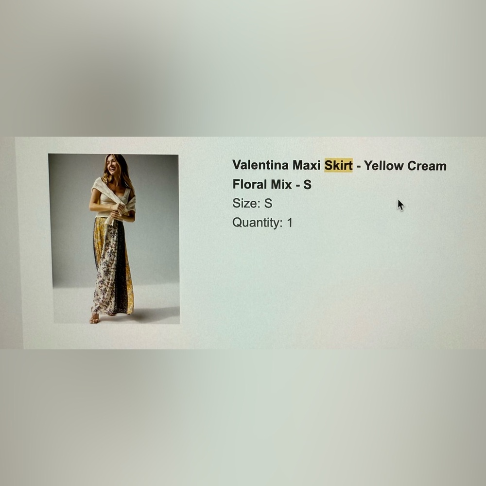 NATURAL LIFE Floral Maxi Skirt in Yellow and Cream